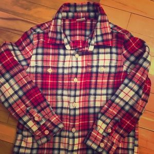 GAP plaid flannel button down size 5 boys